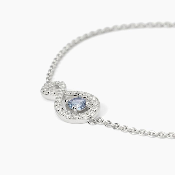 Bracelet en argent rhodié avec chaîne forzatina et infini ENDLESS