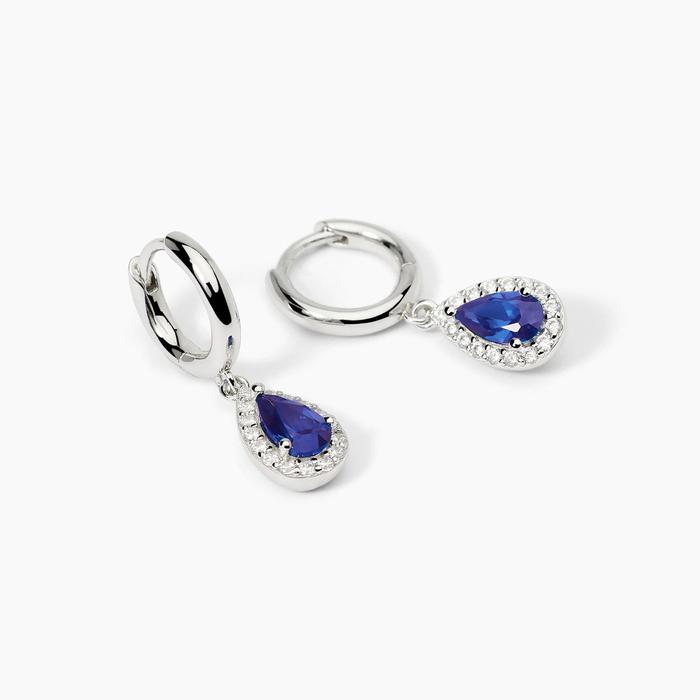 COOL OU RÉTRO ? Boucles d'oreilles créoles en faux saphir