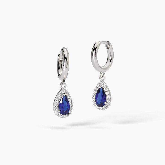 COOL OU RÉTRO ? Boucles d'oreilles créoles en faux saphir
