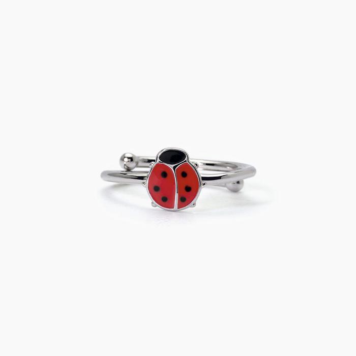Silver ring with ladybug FORTUNELLA