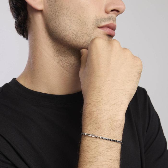 Bracelet TWINS en argent avec mélange de tennis et de chaîne
