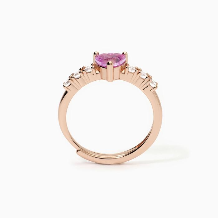 Women's ring with synthetic tourmaline and zirconia Rouge