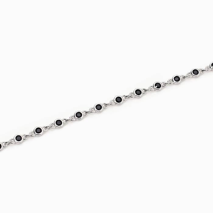 Bracciale uomo in argento con zirconi neri Skyline