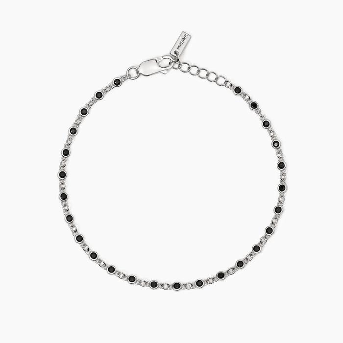 Bracciale uomo in argento con zirconi neri Skyline