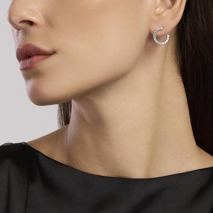 Futurist Zirconia Silver Earrings