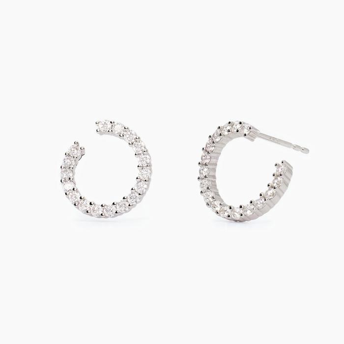 Futurist Zirconia Silver Earrings