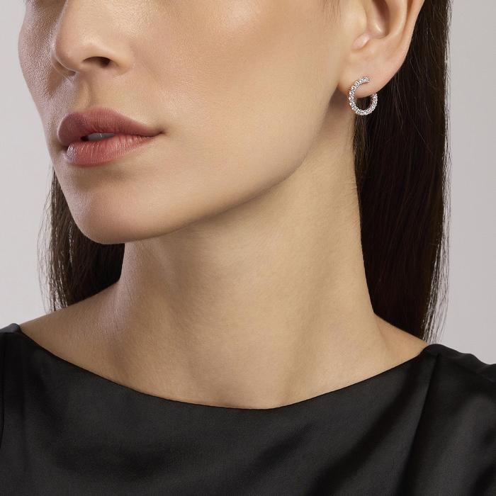 Orecchini in argento placcato oro rosa con zirconi Futurista