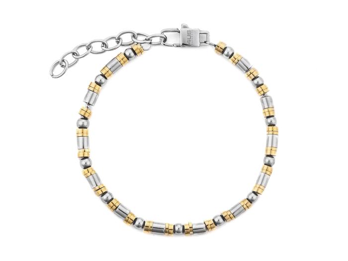 BRACCIALE TUBETTI PVD ORO E ACCIAIO