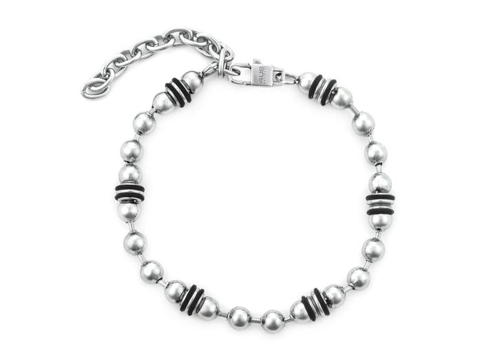 BRACCIALE SFERE E GOMMA NERA