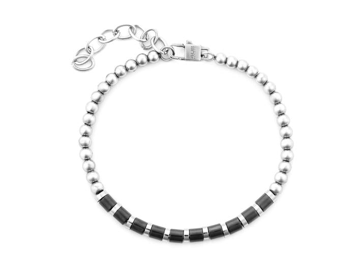 BRACCIALE TUBI E SFERE PVD NERO