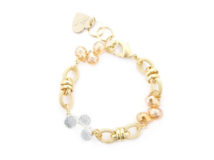 BRACCIALE CRISTALLI E PERLE