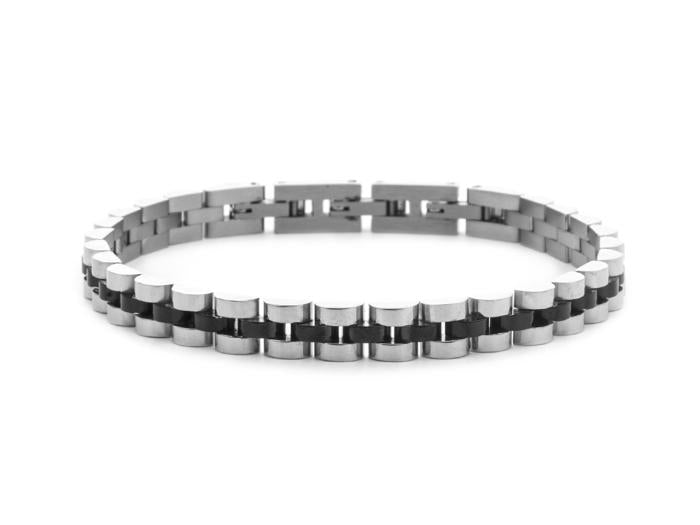 BRACCIALE ACCIAIO E PVD NERO