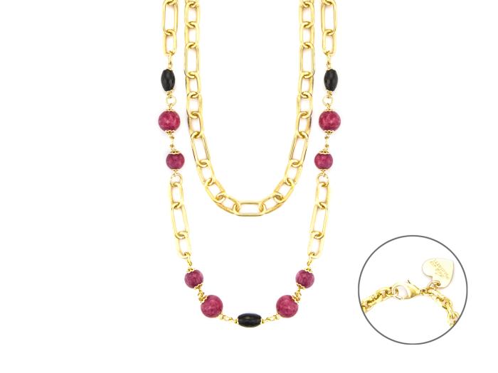 COLLANA ONICE E GIADA