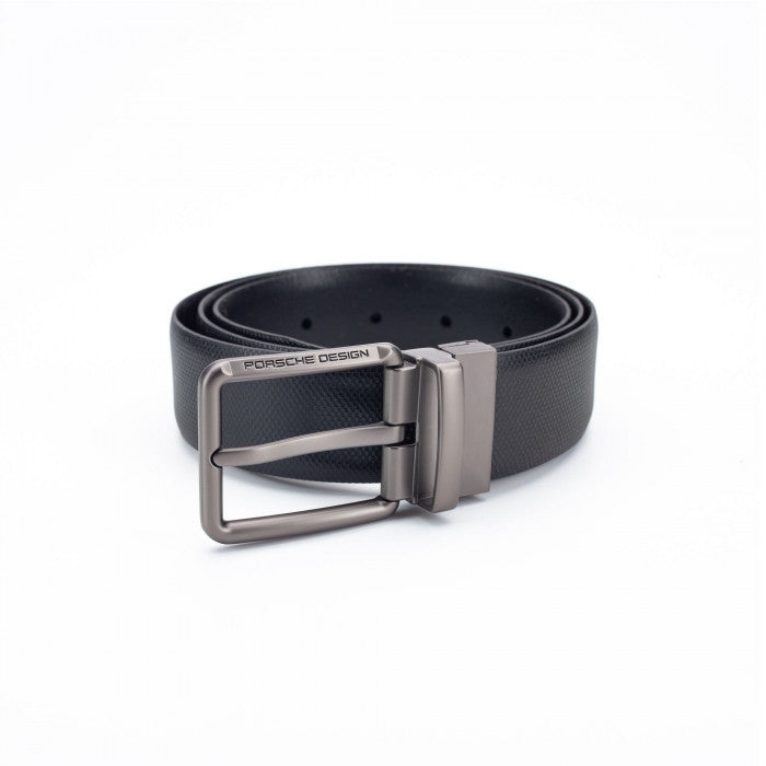 Reversible belt with logo buckle