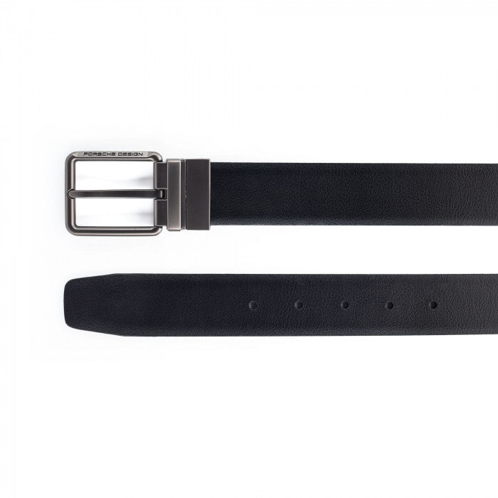 Reversible belt with logo buckle