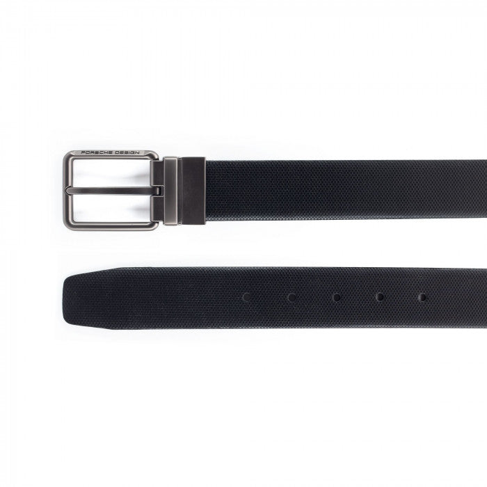 Reversible belt with logo buckle