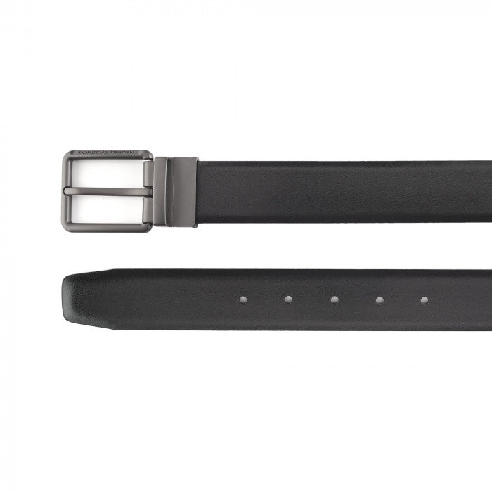 Smooth leather reversible business belt