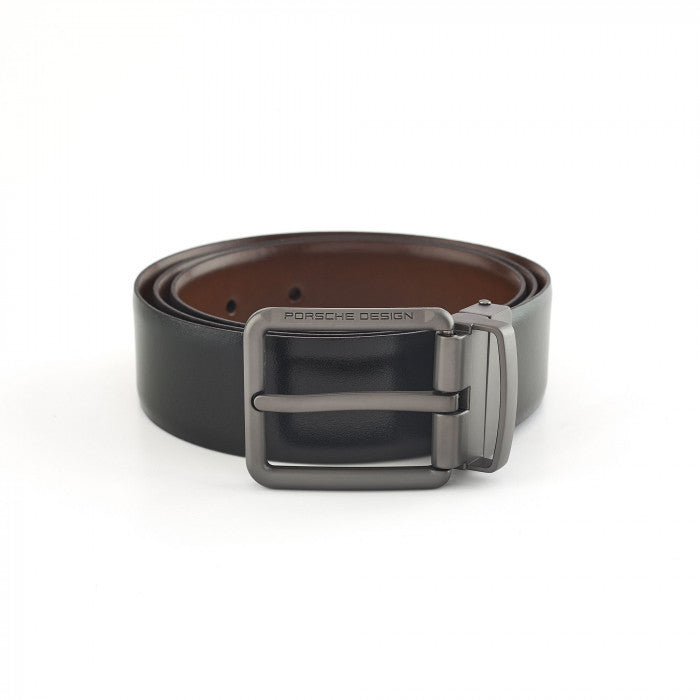 Smooth leather reversible business belt