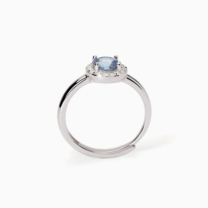 Anello con acquamarina sintetica Revival