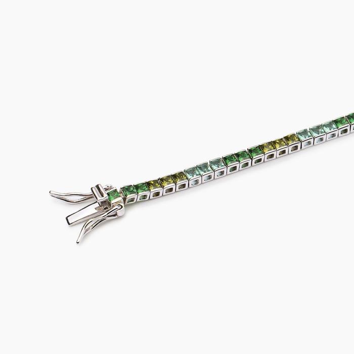 Bracciale tennis con zirconi multicolor verdi Tennis Club