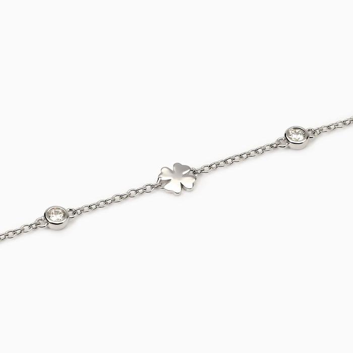 So Lucky Four Leaf Clover Silver Bracelet