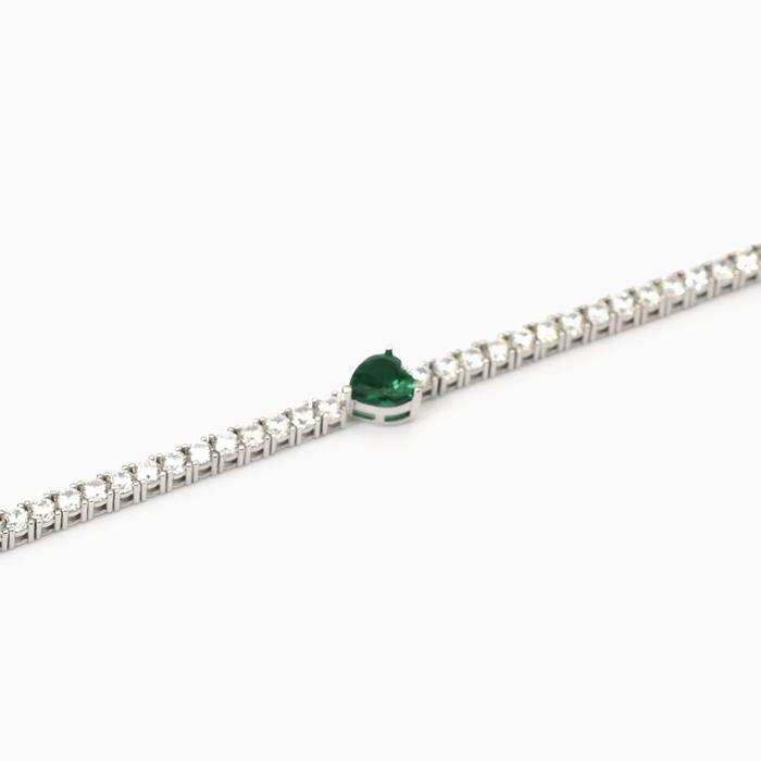 Bracciale tennis con smeraldo sintetico Tennis Club