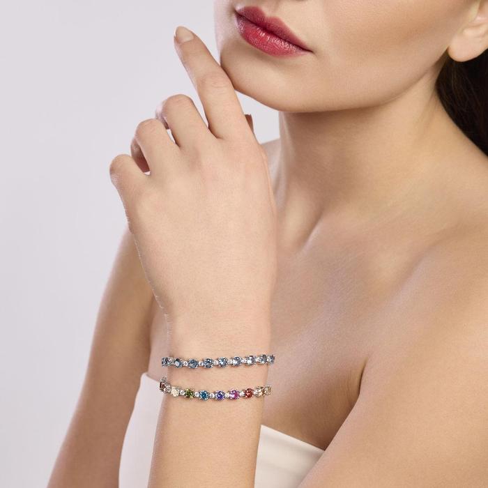 Bracelet Chapeau en aigue-marine synthétique