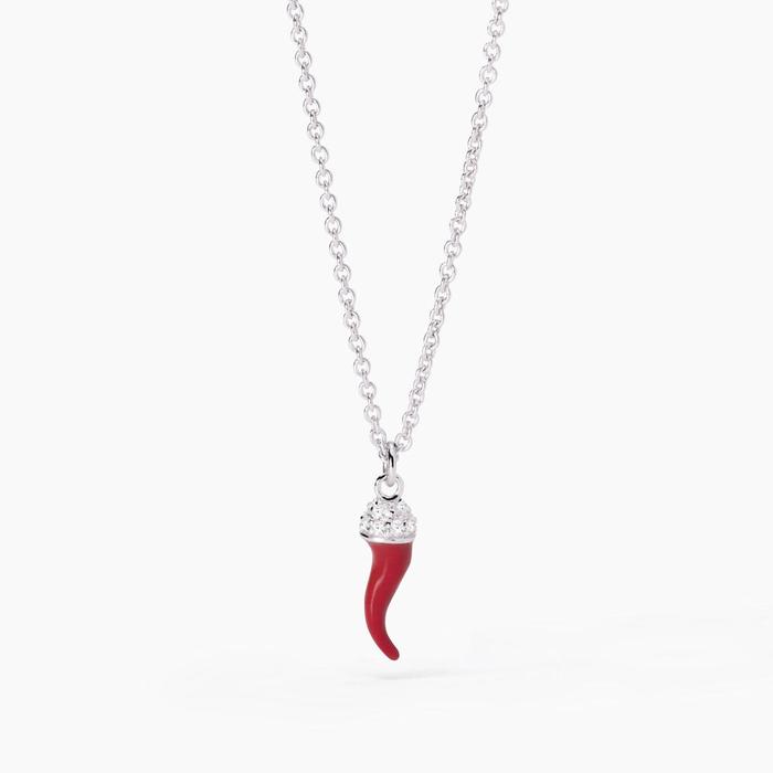 Collier ras du cou avec pendentif en corne de chance