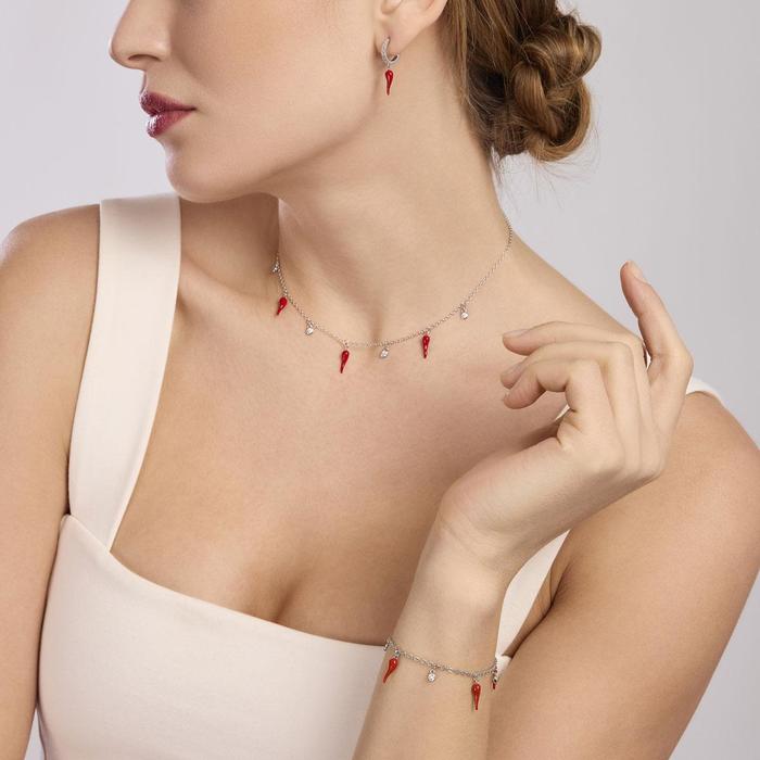 Girocollo con cornetti smaltati Over the Luck