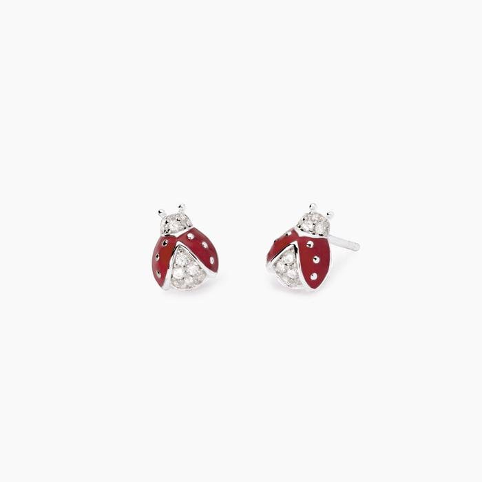 Boucles d'oreilles coccinelle émaillées Coccinelles