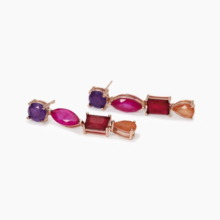 Boucles d'oreilles pendantes en pierre Santorini Fusion