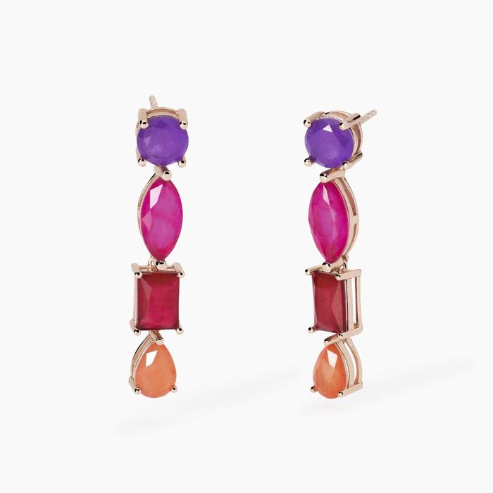 Boucles d'oreilles pendantes en pierre Santorini Fusion
