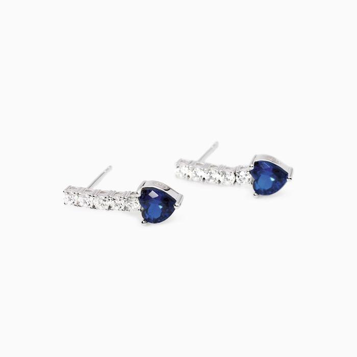 Boucles d'oreilles Tennis Club en saphir synthétique et zircone
