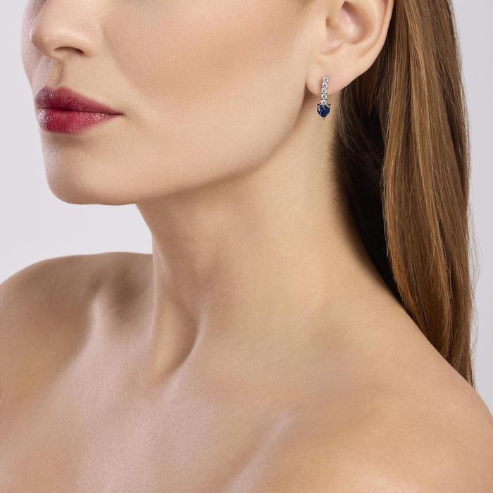Boucles d'oreilles Tennis Club en saphir synthétique et zircone
