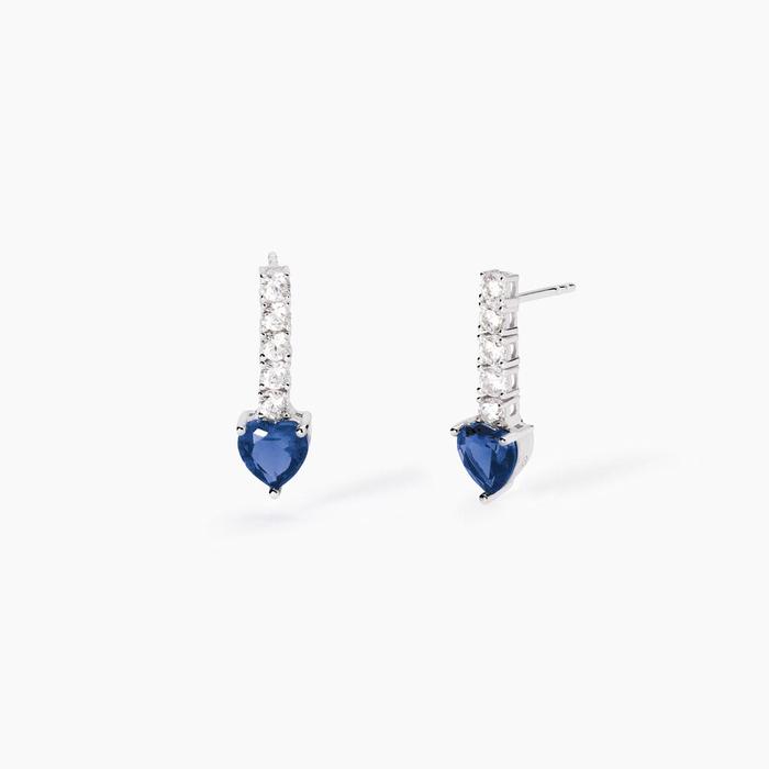 Boucles d'oreilles Tennis Club en saphir synthétique et zircone