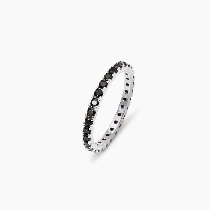 Anello uomo con zirconi neri Heritage