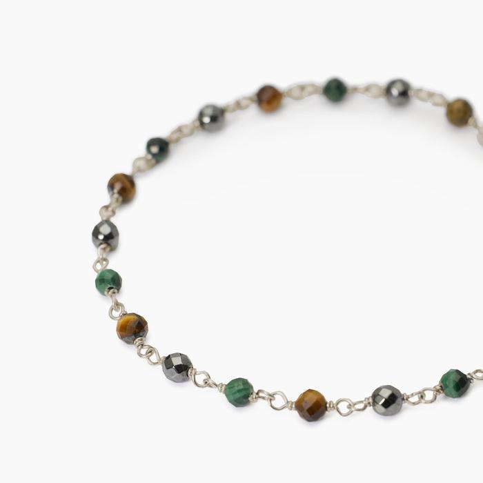 Bracciale uomo con malachite e pietre Giramondo