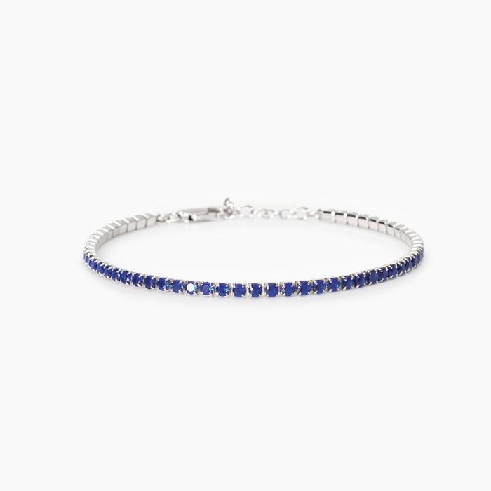Bracelet de tennis pour homme avec saphirs synthétiques Mini Tennis