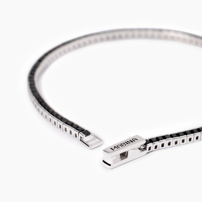 Bracciale tennis uomo con zirconi neri Tennis Club