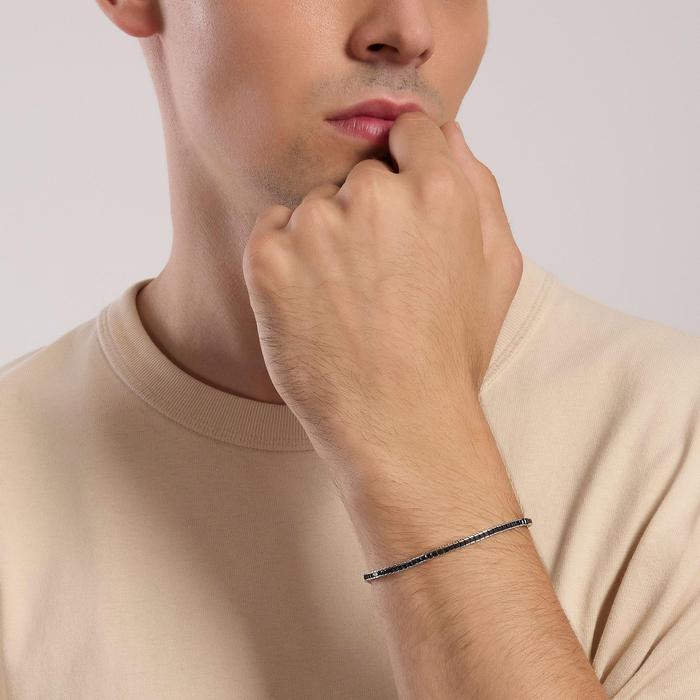 Bracciale tennis uomo con zirconi neri Tennis Club