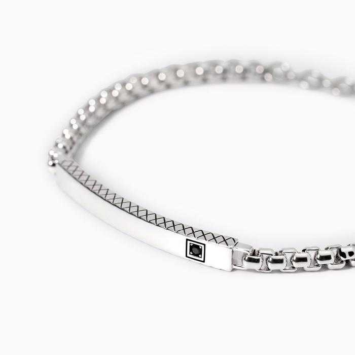 Bracciale uomo con zircone e piastra Beniamino