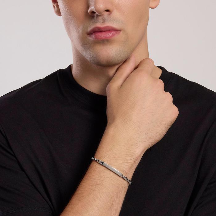 Bracciale uomo con zircone e piastra Beniamino