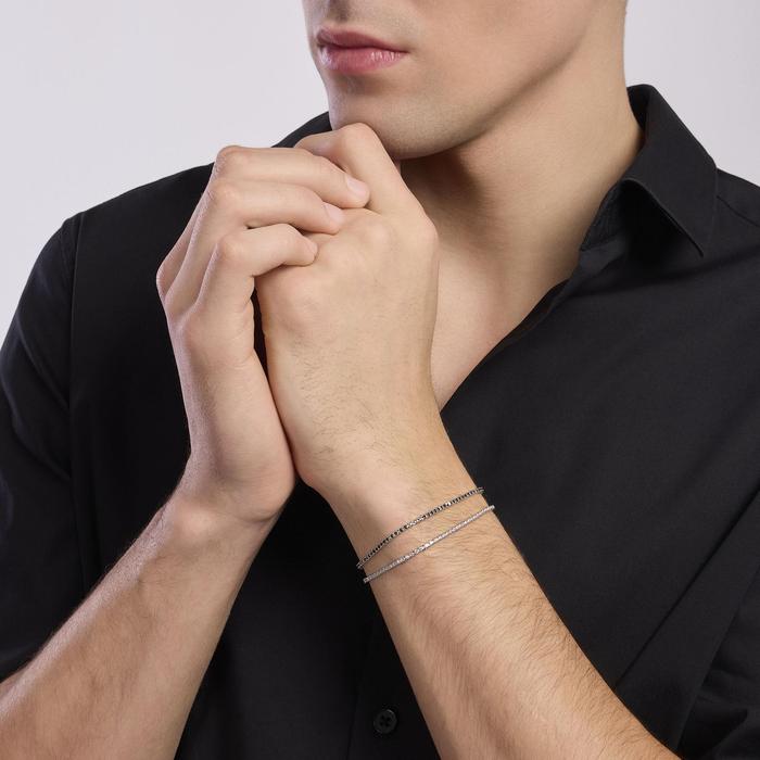 Tennis Club Men's Black Zirconia Tennis Bracelet