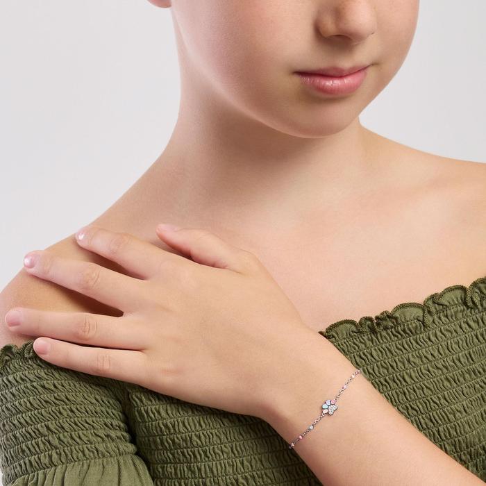 Bracelet with enameled paw Qua La Zampa