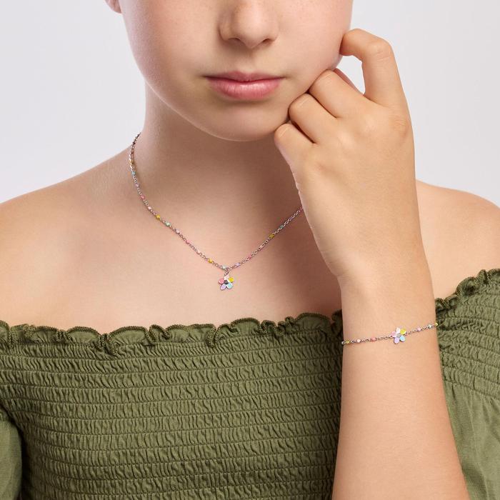 Collier ras du cou pour fille avec fleur