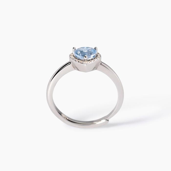 Bague en argent avec aigue-marine synthétique Love Affair