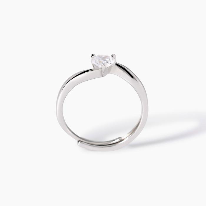 Silver ring with heart zirconia Blessed among women