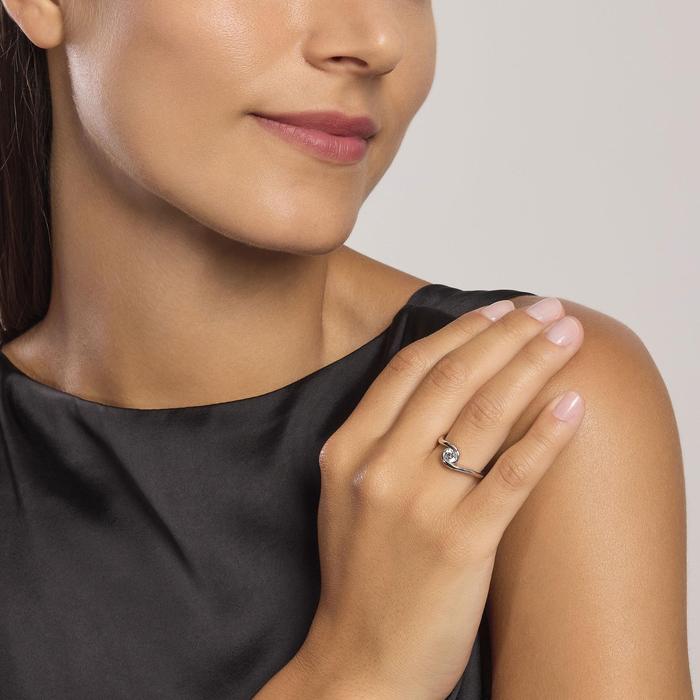Anello in argento con zircone Beato tra le Donne