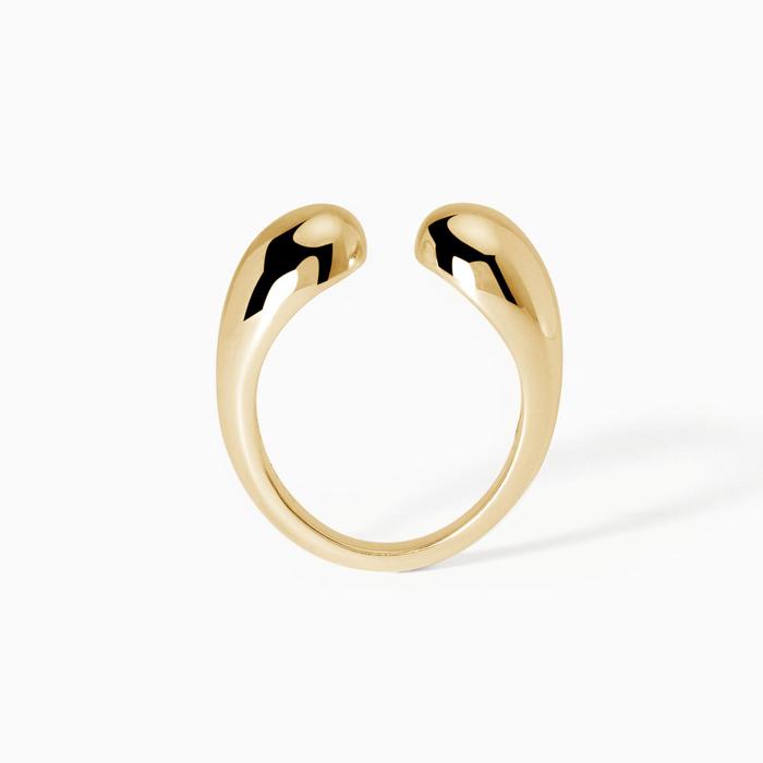 Anello chunky aperto in argento placcato oro Buonumore