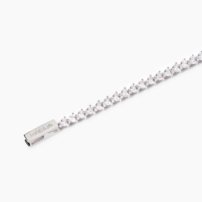 Bracelet tennis avec zircone taillée en cœur Ce ne sera pas une aventure